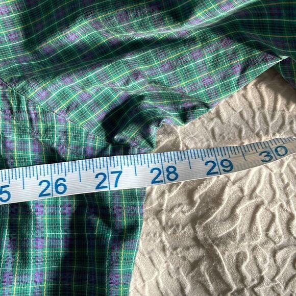 Ralph Lauren Mens Classic Fir Plaid Button Down Size XL Green/Purple - Picture 7 of 8